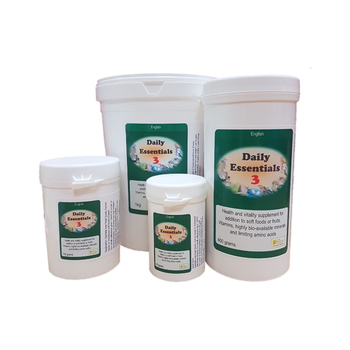Daily Essentials3 - On food multi vitamins, minerals and amino acids for birds